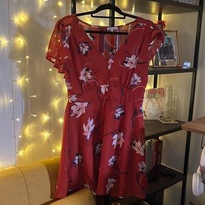 Charlotte Russe Red Floral Dress